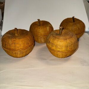 Set of Four Woven Apple Decor